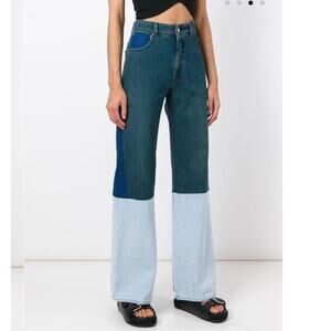 *NEW* MM6 Maison Margiela Three Tone Combo Denim Wide Leg Jeans Size 40 (US 4)